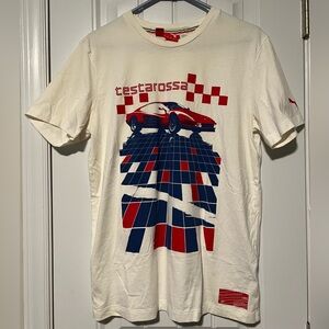 Puma X Ferrari Anniversary Cream and Red Testarossa Graphic Tee